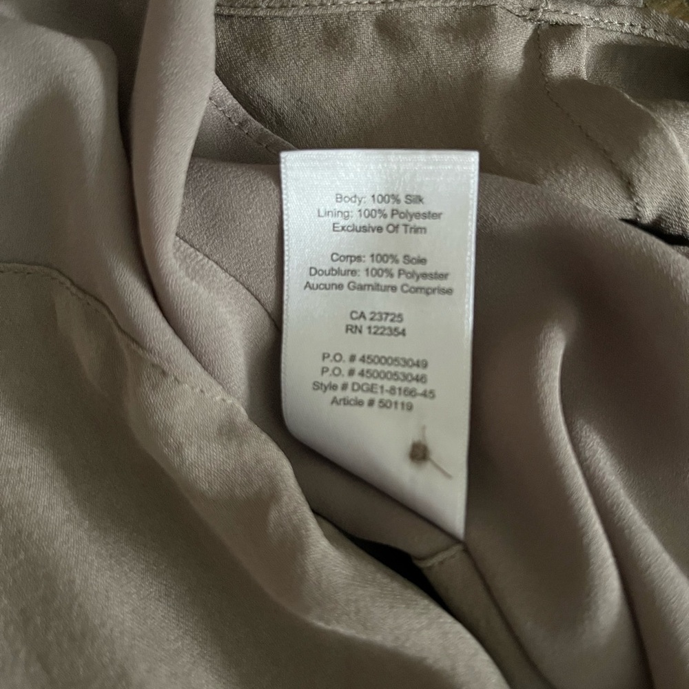 Aritzia Babaton Bennett 100% silk mini dress taupe colour size S - Picture 6 of 7